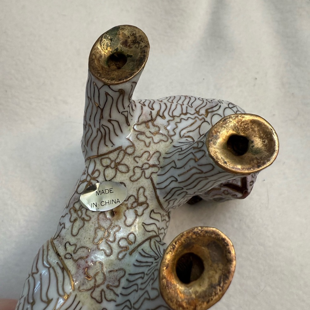 Vintage Cloisonne' Enamel Cat Figurine - Picture 7 of 9
